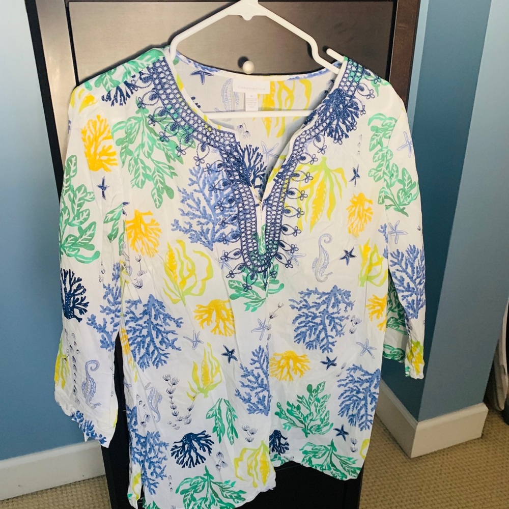 Beachy top with gorgeous fabric